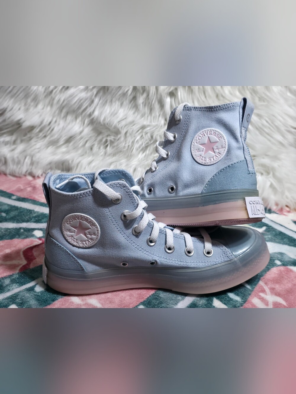 NWOT Unisex Converse CX Hi-Top Blue With Pink Sole